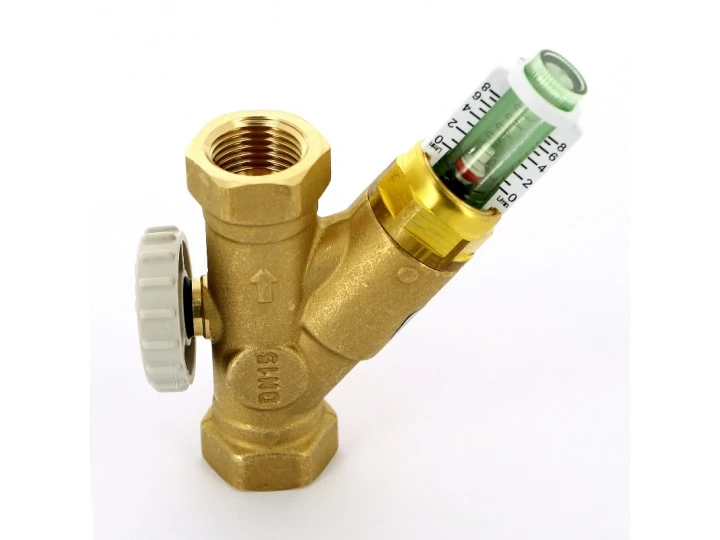 Клапан балансировочный ручной ВВ WattFlow OL укороченный с любым монтажным положением c расходомером 1/2" 1-8л/мин
