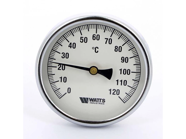 Термометр биметаллический самоуплотняющийся F+R801SD 100мм с погружной гильзой WATTS Ind 120 град.C гильза 50мм