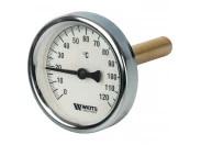 Watts F+R801(T) 63/100 Watts Термометр биметаллический с погружной гильзой 63 мм, штуцер 75 мм.