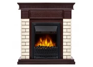 Электрокамин с классическим очагом 2D Electrolux Bricks Classic кирпич Бежевый/шпон Тёмный дуб с очагом Classic EFP/P - 1020LS