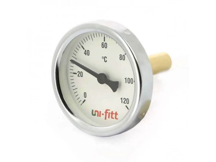 Термометр погружной аксиальный 1/2" UNI-FITT 80'C, диаметр 40 мм