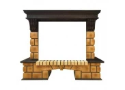 Широкий портал Real-flame Stone Brick 26