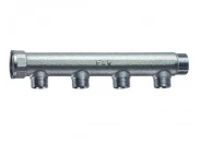 Коллектор 1/2" (ВР-НР) с 4 отв. 1 1/4" ВР (межосев. 50 мм)