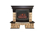 Электрокамин с широким очагом 2D Real-flame Stone Brick 25/25,5 с очагом Firefield 25 S IR