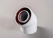 Колено коаксиальное алюминиевое 45 гр. 60/100 