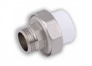 Муфта комбинированная разъемная 25-3/4" НР, белый полипропилен Millennium 